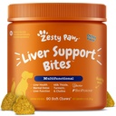 Zesty Paws Dog Liver Supplement - Milk Thistle for Dogs, Chicken, 90 Ct