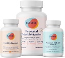FullWell Fertility Trio | Prenatal Vitamin Lemon + DHA & Fertility Booster | Choline, Folate, Omega 3, Coq10, NAC, 26+ Vital Nutrients | Dietitian-formulated, Non-GMO, 3rd Party Tested, 30 Servings