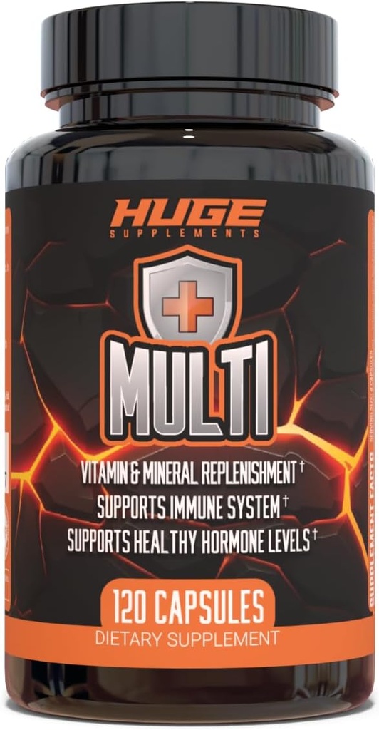 Enorme multi, multivitamina para homens, Fórmula All-in-One de alto desempenho para atletas e musculação, Reabastecimento de vitaminas e minerais, Suporta sistema imunológico e níveis de hormônio saudável (120 cápsulas)