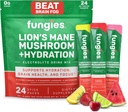 Fungies Electrolyte Drink Mix med Lion's Mane Mushroom & Essential Electrolytes, 24 Variety Pack - Sugar-Free Hydration Supplement Powder för vuxna för hjärnhälsa och fokus - Mushroom Supplement