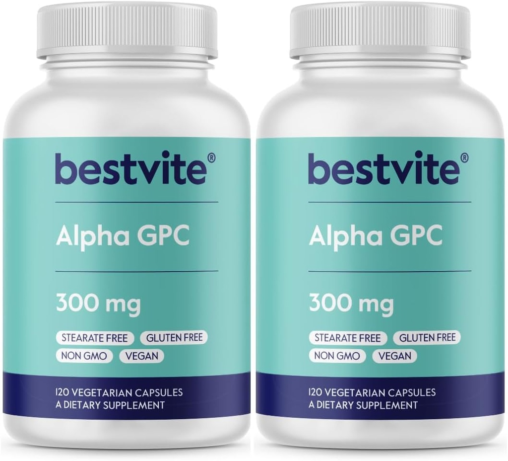 Alpha GPC 600mg за Сервиране (240 Вегетариански капсули) (120x2) - No Stearates - Vegen - Non Gluten Free
