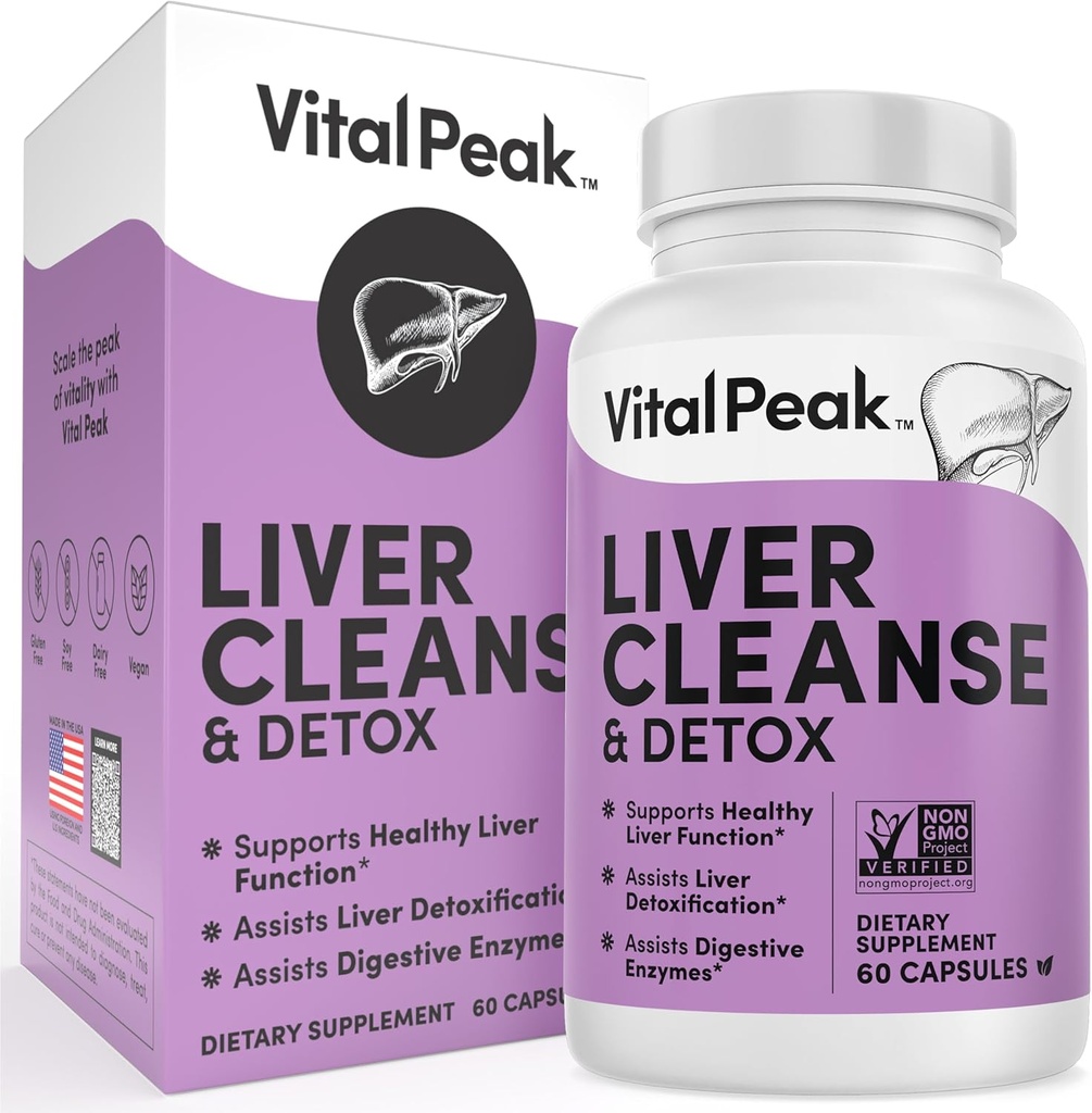 Liver Cleanse Detox & Repair - Liver Health Support - with Milk Thistle, Berberine, Beet Root Powder, Turmeric, Ginger, Dandelion Root, Artichoke, Grape Secrets & More - 60 Capsules