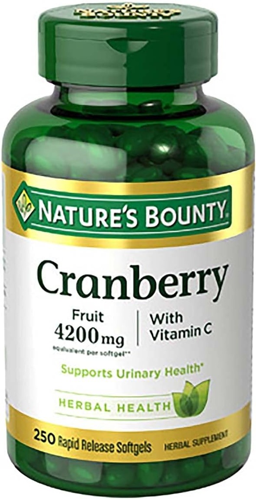 Nature 's Bounty Żurawina z witaminą C 4200 mg, 250 Softgels (Opakowanie po 3)