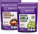 Siddhayu Bio Triphala Pulver - 12 oz & Bio Amla Kräuterergänzung Pulver - 12 oz