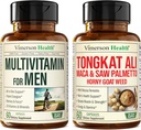 Vimerson Health Multivitamin za moške & Tongkat Ali za moške s pohotno kozjo travo, Maca Root Powder, Tribulus Terrestris, Saw Palmetto Extract