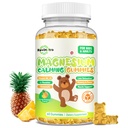 Magnesium Gummies for Kids - Magnesium Glycinate Gummies Supplement with L-Theanine, Vitamin B6, D3 for Adults & Kids, Calm Magnesium for Sleep, Relaxation, Brain, Bones,Sugar Free Pineapple 60ct
