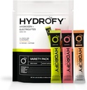 Hydrofy Hydrogen Wasser + Elektrolyte Getränk Mix - Variety Pack | H2 Hydration Packets mit molekularem Wasserstoff, Natrium, Kalium, Magnesium | Zitronenlim, Himbeer, Orange + Koffein | 12 Count