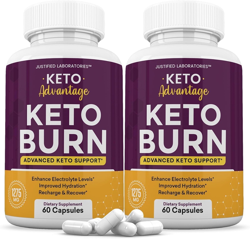 Indokolt laboratóriumok (2 Pack Keto Advantage Keto Burn Pills 1275MG New & Javított Forma tartalmaz Apple Cider Vinezar Extra Virgin Olive Oil Powder Green Tea Leaf 120 kapszula