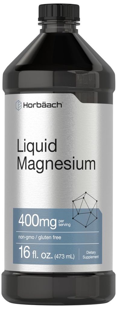 Horbaach Liquid Magnesium 16 fl oz | Vital Trace Minerals Complex | with Sulfate, Lithium, and Boron | Vegetarian, Non-GMO & Gluten Free Supplement