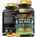 Chlorella supplement for Men and Women - 7in1 Formula with Spirulina, Sea Mos, Chlorophyll, Gotu Kola, Boswellia ' Bacopa - Immune Support -rich in Nutrient, Vitamins - 120 Capsules