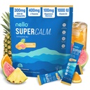 Nello Supercalm Powdered Drink Mix, Cortisol Reducer* and Sleep Aid Supplement, L Theanine, Ksm-66 Ashwagandha, Magnesium Glycinate, Vitamin D 3, No Sugar, Non GMO, 20 Ct, Tropical Tangerine