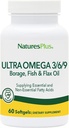 Natures Plus Ultra Omega 3 6 9-1200 мг, 60 Софтгелей - масло боража, рыбий жир, добавка льняного масла, без глютена - 60 порций