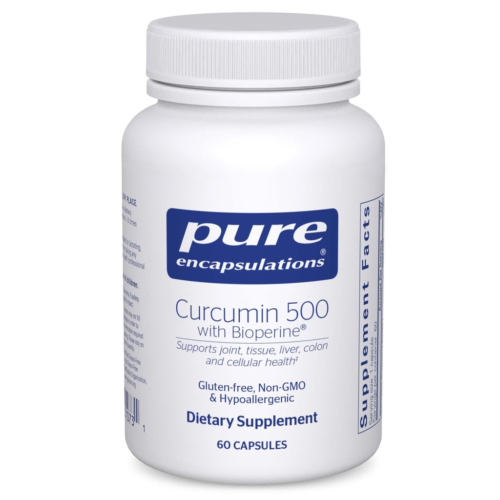 Pure Encapsulations Curcumin 500 with Bioperine - Antioxidant Supplement to Support Joints, Tissue, Liver, Colon & Cellular Health* - with Turmeric Curcumin & Bioperine - 60 Capsules