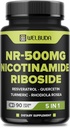 5in1+ Nicotinamide Riboside supplement with Resveratrol, Quercetin, Turmeric, Rhodiola Rosea - 90 count for 90 Days