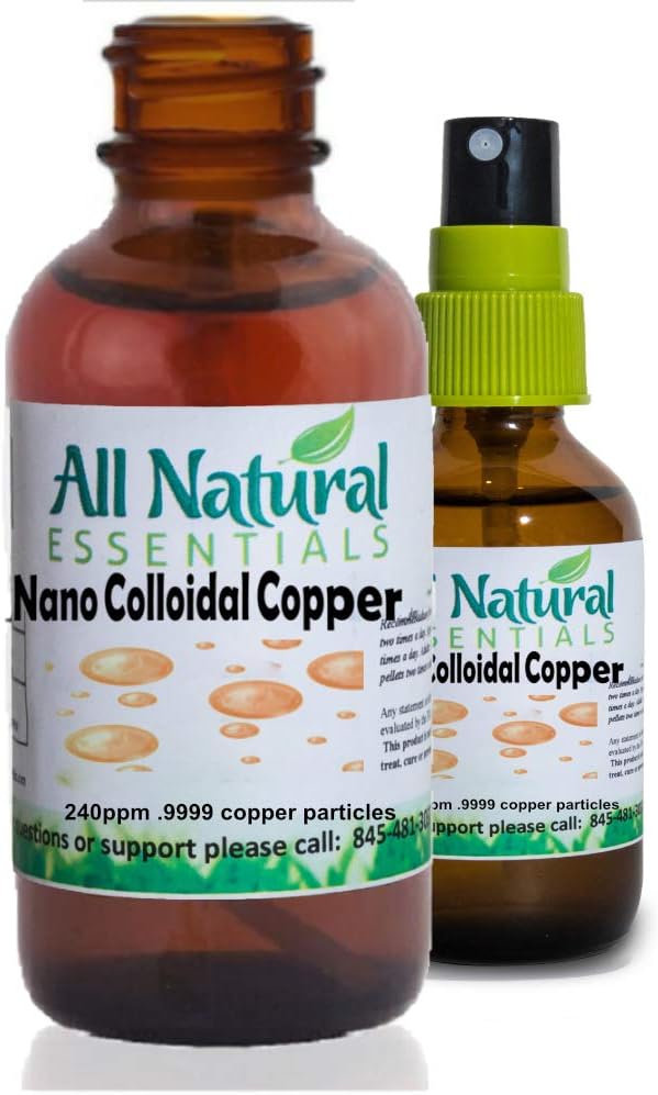 Nano Colloidal Minerals Дополнение Жидкий Colloidal Copper Mineral 2oz 240ppm Бутылка Kosher сертифицирована для взрослых, мужчин, женщин, детей