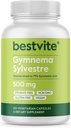 BESTVITE Gymnema Sylvestre 500mg (120 Veģetārās kapsulas) - Standartizēts līdz 75% Gymnemic Acid - Nav Stearates - Nav Pildvielas - Vegāns - Ne ĢMO - Nav lipekļa