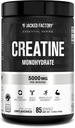 Fábrica Jacked Creatine Mono-hidrato Pó 425g - 5g Suplemento Creatina diário para homens e mulheres, Vegan-Amigo, Terceira parte testado - 85 Servimentos, Sem sabor