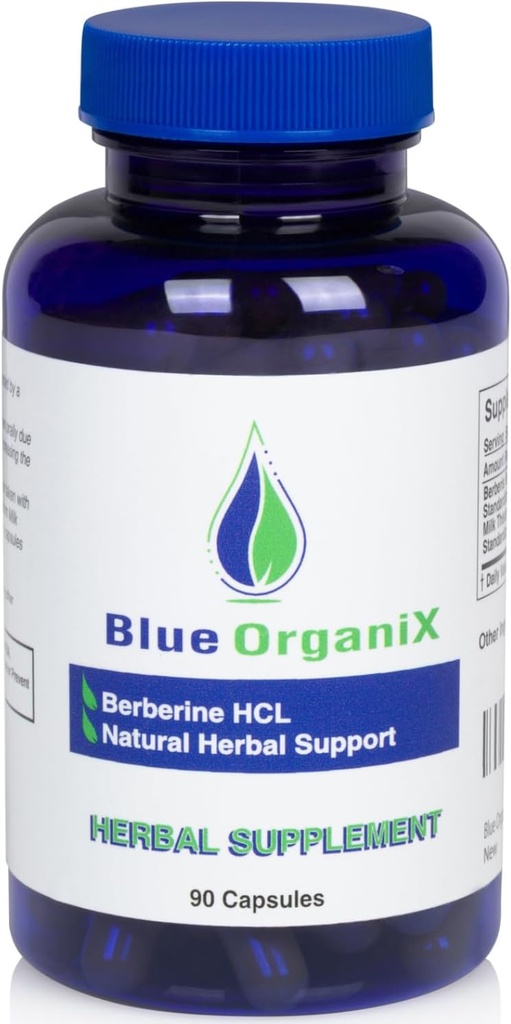 Berberine ar pienu Thistle 500mg Formula HCL Complex Papildinājums ar silimarīnu labākai absorbcijai, 90 Veģetārās kapsulas, 1 pudele, Kopējais veselības atbalsts