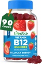 Livbart sukker Gratis vitamin B12 Gummies | 1000 mg | Great Tasting B12 Vitaminer Gummies | Energi, Mood og Metabolisme Støtte | B 12 Vitamin Gummies for menn, kvinner, voksne | 90 gummier