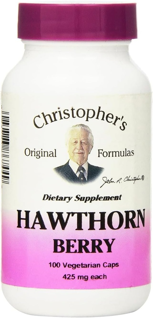Christopher's Original Formulas Hawthorn Berry капсули, билкови добавки за сърдечна и сърдечно-съдова уелнес, 100 капсули