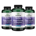 Swanson Triple Magnesium Complex Bone, Nerve, and Muscle Support Supplement for Adults Seeking Optimal Magnesium Absorption - 400 mg (300 Vegan Capsules, 3 Pack)