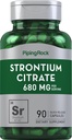 Pipering Rock Strontium Citrate 680 mg Capsules maždaug 124; 90 Count ® 124; Non- GMO, Gluten Free Addition