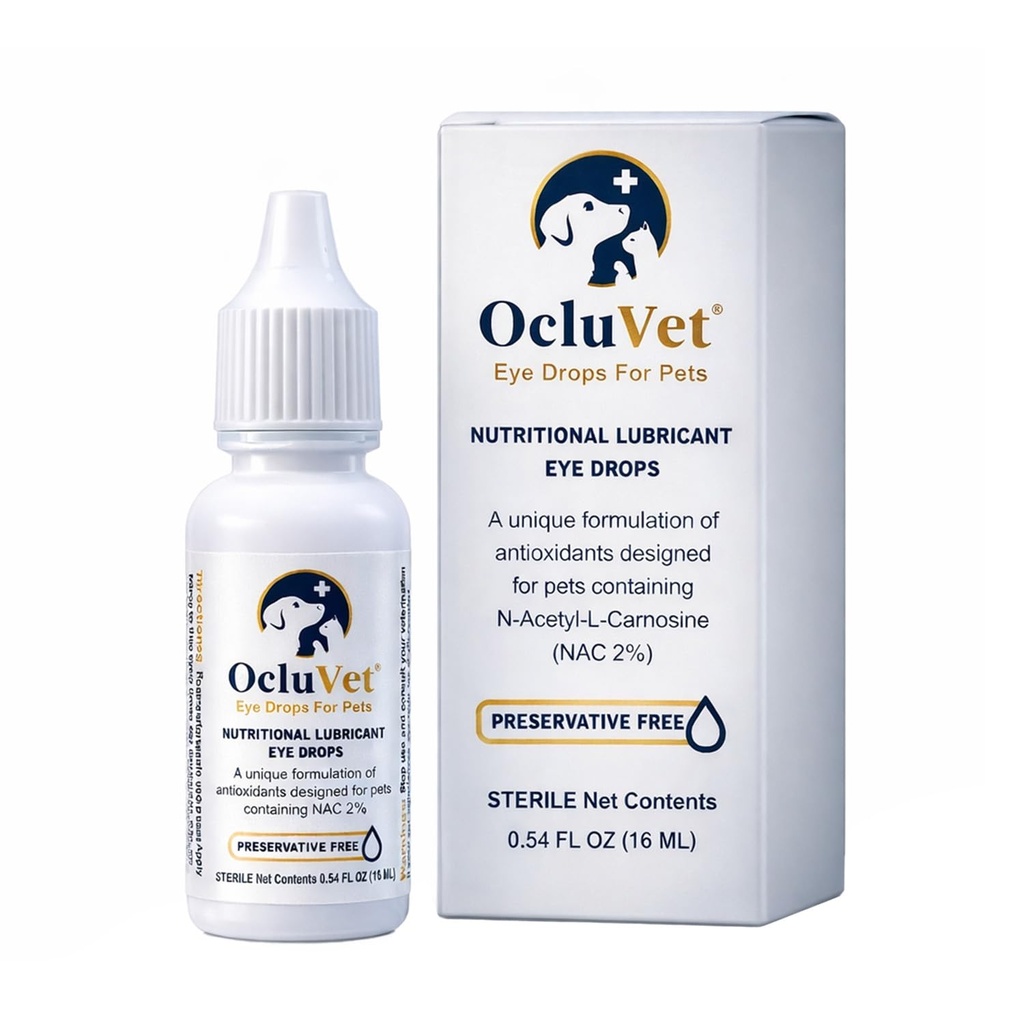 OcluVet Eye Drops for Pets | Clinically Studied Antioxidants for Pets | Made in the USA | Includes 2% N-Acetyl-L-Carnosine (NAC) | 16mL