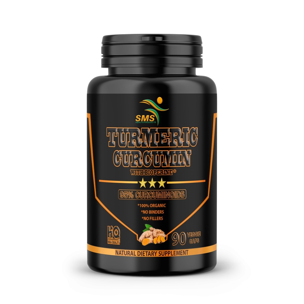 Turmeric Curcumin with Black Pepper 1,500mg | 90 Veggie Capsules | Dietary Supplement with 95% Standardized Curcuminoids & Bioperine for Potency & Absorption | Non-GMO, Gluten Free