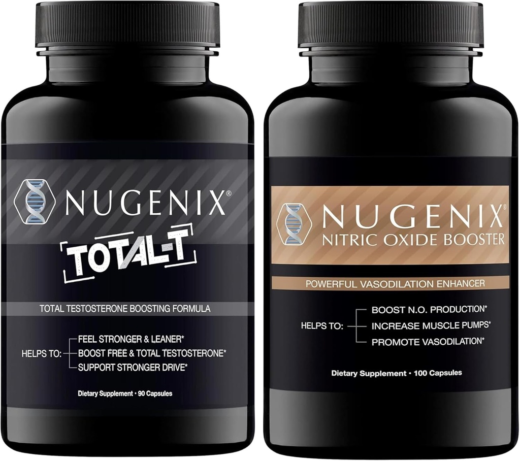 Nugenix Nitrik Oxide Booster en Total-T Testosteron Booster voor mannen