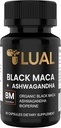 LUAL 30.000mg 30x Forza Organic Black Maca Root con Ashwagandha - Capsules de raíz de maca negra máis alto para homes - 100% Pure Maca Peruana Powder Organic, Gelatinized, Non-GMO - 60 pílulas