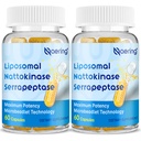 Liposomal Nattokinase 12,000 FU Serrapeptase 360,000 SPU Enzyme Supplement - Enriched with Synergistic Enzymes and Nutrient Blend & Inulin for Circulatory, Gut, Digestion 60 Capsules (2 Bottle)