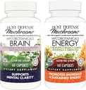Host Defense Bundle with MycoBotanicals Brain* Cápsulas, 60 Count & MycoBotanicals Energy* Cápsulas, 60 Count - Suporte Memória e Foco - Suporte Energia Mantida*