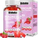 900mg Magnesium Glycinate Gummies, 65 Count, Sugar Free Magnesium Complex with L-Threonate, Potassium, Vitamin D, B6, CoQ10 Supplement for Relaxation, Raspberry Flavor