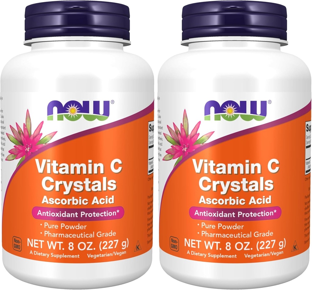 NOW Supplements, Vitamin C Crystals (Ascorbic Acid) Powder, Antioxidant Protection*, 8-Ounce (Pack of 2)