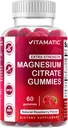 Vitamatic Extra stiprumo magnio gummies - 255 mg (Elemental Magnis) per Tarnavimo - 60 Vegan Gummies Palaiko Relaksacija, Raumenų ir nervo funkcija, Kaulų sveikata ir energijos gamyba