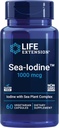 Life Extension Sea-IodineTM, kelp en blaaswrak afgeleid van Jodium, Ondersteunt gezonde niveaus van deze essentiële voedingsstof voor Thyroid Health en verder, Non-GMO, Gluten-Free, Vegetarische, 60 Capsules