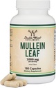 두 배 목제는 Mullein 잎 캡슐 10,000 mg 힘, 충전물 없음, 지원 Lung & 호흡 건강을 가진 180 Vegan 캡슐을 보충합니다