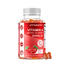 Vitamatic Sugar Free Vitamin A 25000 IU Gummies (Retinyl Palmitate) - Natural Strawberry Flavor - 120 Pectin Based Gummies (1 Bottle)