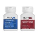 OmegaXL Joint Support Supplement - Natural Muscle Support, Green Lipped Mussel Oil, Soft Gel Pills, Drug-Free, 60 Count + HeartXL 30 Count, High Potency Omega-7 Blend | Natural Joint Support Supplement, Non-GMO, Drug Free, 60 Soft Gels & HeartXL, Concentrated Blend 30 Soft Gels