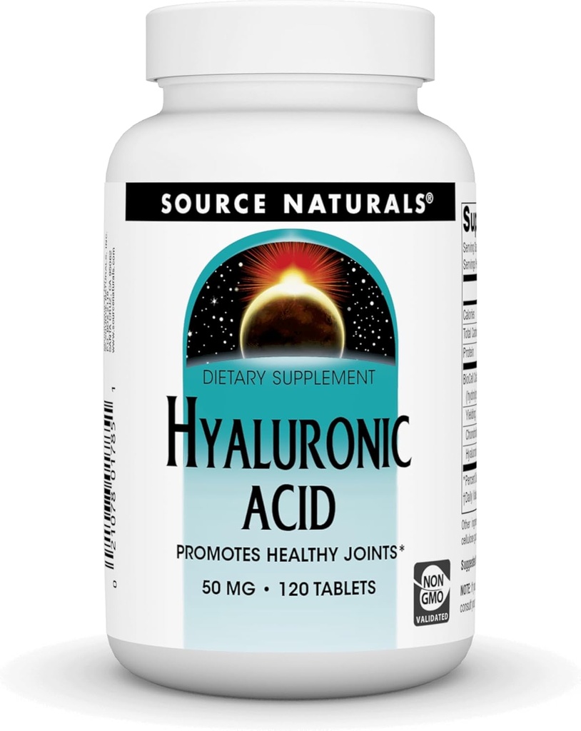 Naturals fonte Ácido hialurônico, 50mg, 120 comprimidos