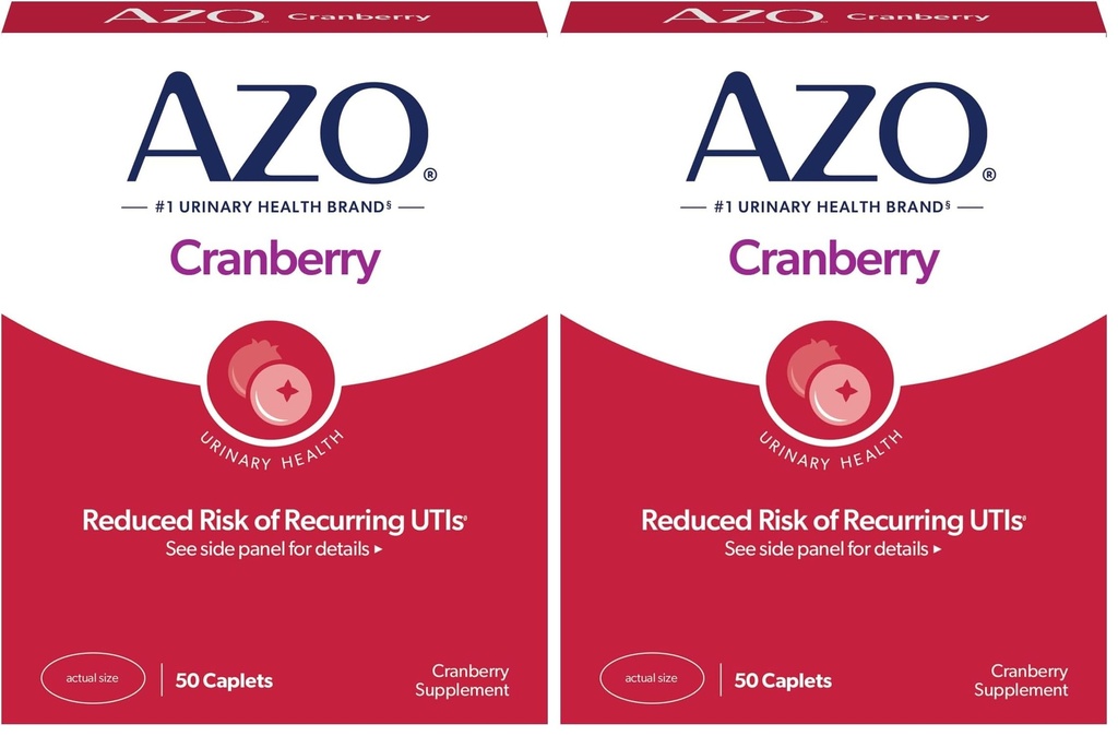 AZO Cranberry Pills for Urinary Tract Health for Women and Men, Adult Cranberry Supplement, Sugar-Free, Non-GMO, 50 Count (Pack of 2)