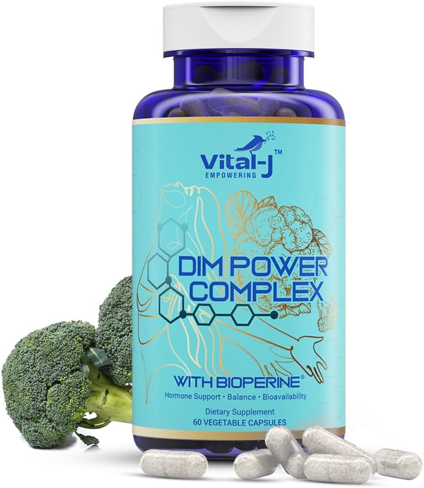 4- in-1 DIM Potent Complex 300mg - Estrogenų balansas ir metabolizmas, energija ir menopauzė paramos priedas su Biooperinu (x4), Kalcio ir brokolių ekstraktas - moterims ir vyrams 30 Paslaugos