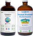 LIQUIDHEALTH Complete Multiple & Prenatal/Postnatal Multiple Liquid Vitamin Paketi - Kişi və Qadınlar üçün Yetişkin Daily Multivitamins, Immune Support, Mom & Baby üçün Qadın Vitaminləri - USA Made, Vegan
