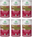 ORGAANILINE INDIA Terve Psyllium Husk Pulber Orgaaniline - Psyllium Husk Kiud Lisand, Seedimise Toetus, Vegan, Gluteenivaba, Mitte-GMO, Lahustuv & Lahustuv Kiud Allikas - 12 oz Canister, 6 Pack