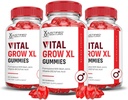 Justified Laboratories (3 Pack Vital Grow XL Performance Gummies 1000MG Advanced Formula Formulated with ACV Pomegranate Beet Juice Powder B12 Vegan Non GMO 180 Gummys