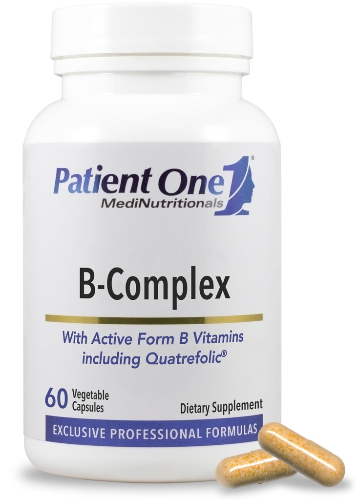 Patient One B-Complex | Supplement to Support Energy, and Heart and Brain Health* | Active Essentials with Quatrefolic | 60 Capsules