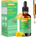 Ekstrak Daun Organik Mullein Drops untuk Lung Cleanse, Terkuat 1700mg Mullein Extract untuk Dukungan Imune & Repiratory, Dukungan Mullein Natural Tincture Drops Non- GMO & Vegan, 2 Fl Oz