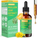 Organic Mullein Drops for Lung Cleanse, Powerful 1700mg Mullein Leaf Extract for Immune & Respiratory Support, Natural Mullein Supplement Tincture Drops Non-GMO & Vegan, 2 Fl Oz
