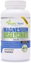 Magnesium Bisglycinate 200mg 100% Chelated - Maks absorpsjon og biotilgjengelighet, full reagert og bufferet, ingen laxativ effekt - søvn, energi, benkramper, hodepine - ikke-GMO