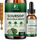 (2 Pack) Organic Soursop Graviola Liquid Drops, Soursop Extract Organic Pure for Natural Antioxidant, Cell Support & Regeneration, Imunite Boost, Soursop Bitters Liquid Rich in Multivitamin - 2 FL OZ
